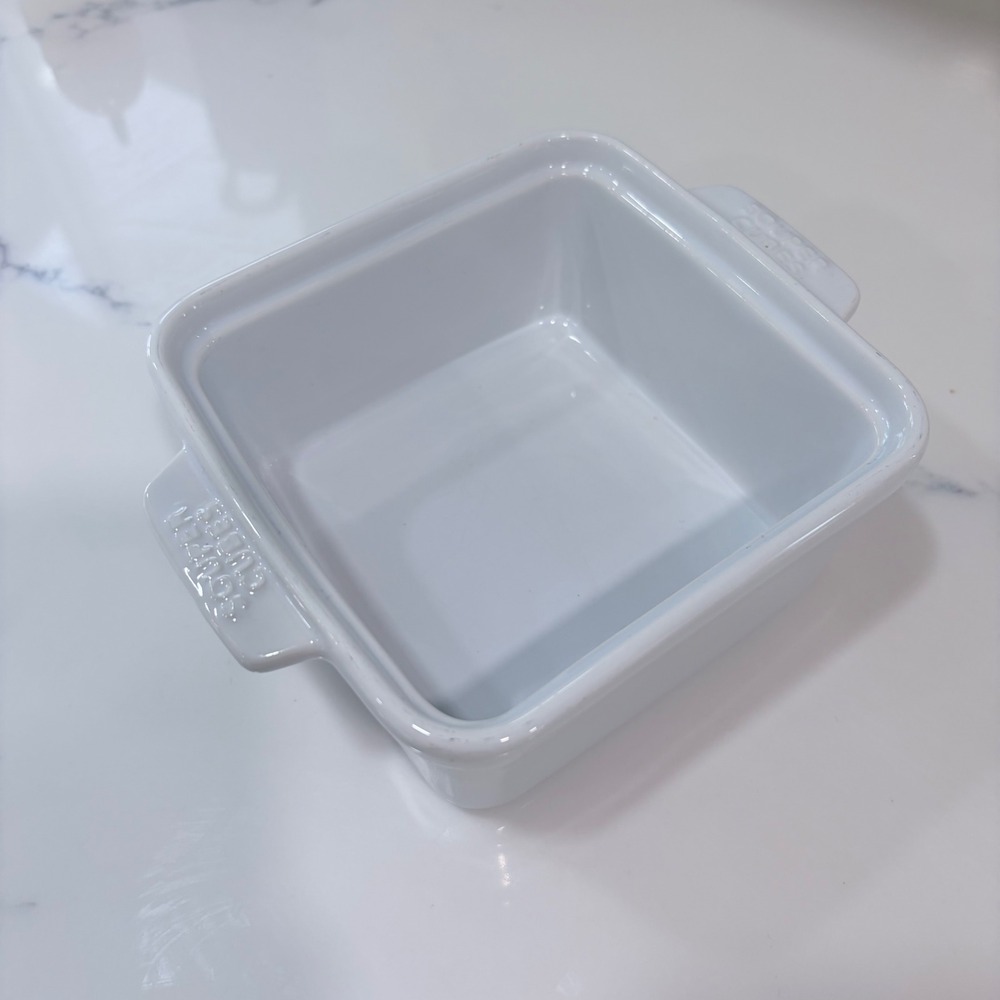 Souper Cubes White Stoneware 5x5 Square Baking Dish Oven Microwave Safe no lid